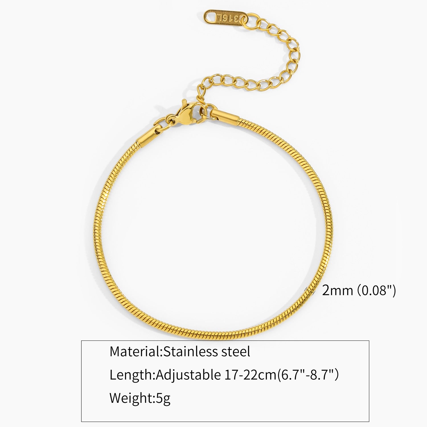 Minimalist Snake Bone Bracelet