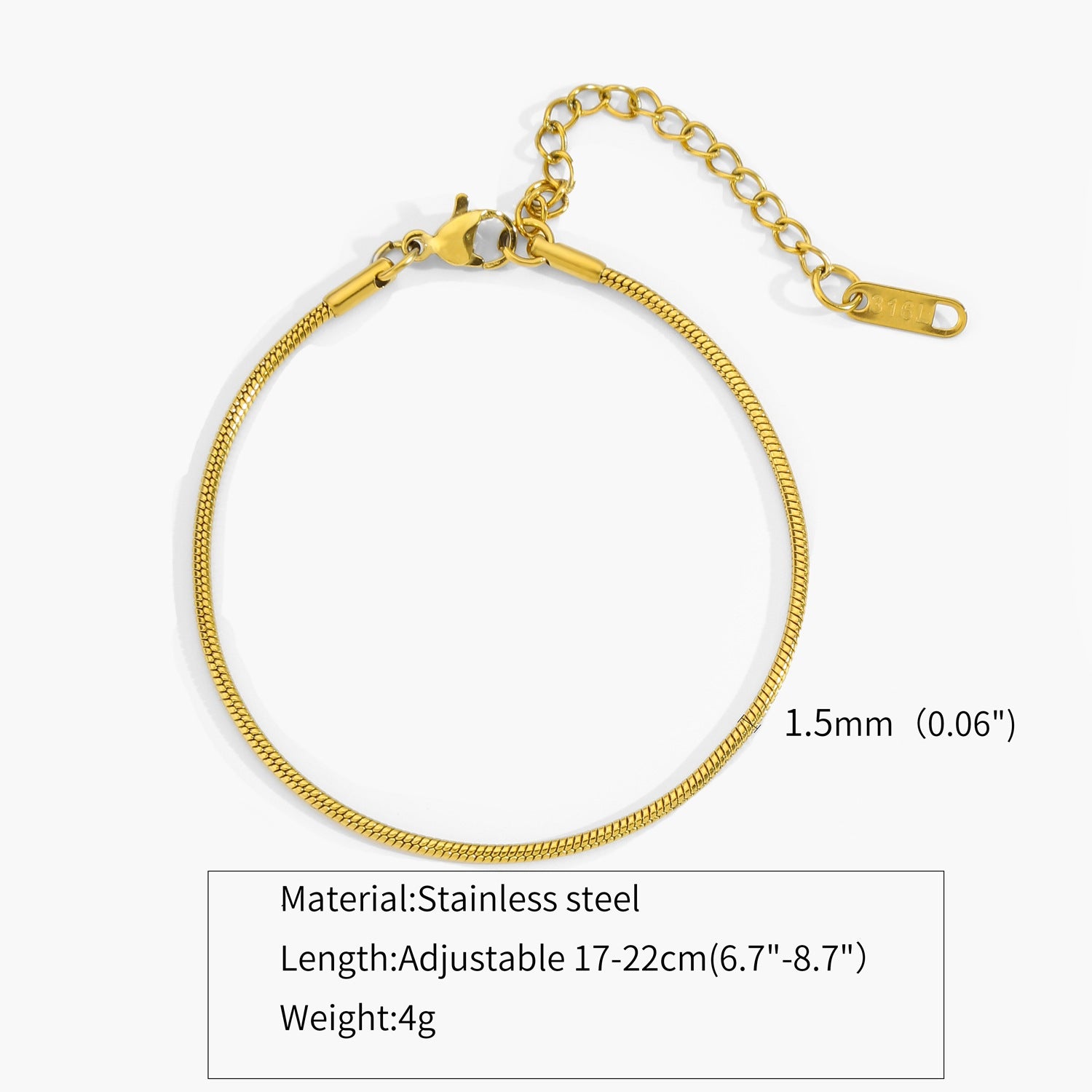 Minimalist Snake Bone Bracelet
