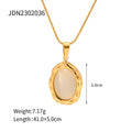 Aura Natural Stone Pendant Necklace – 18K Gold Plated Stainless Steel
