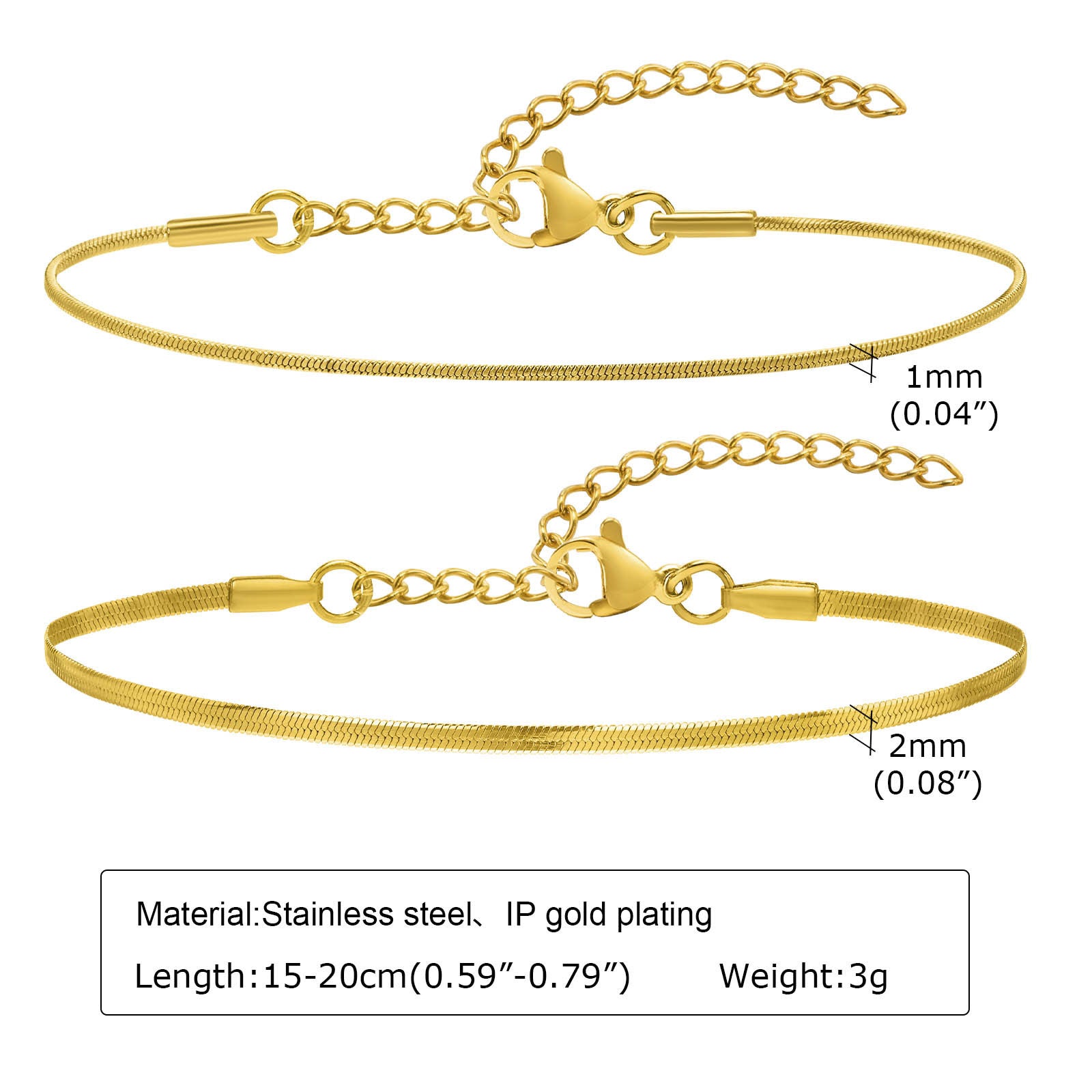 Eternal Glide Snake Bracelet – 18K Gold Plated